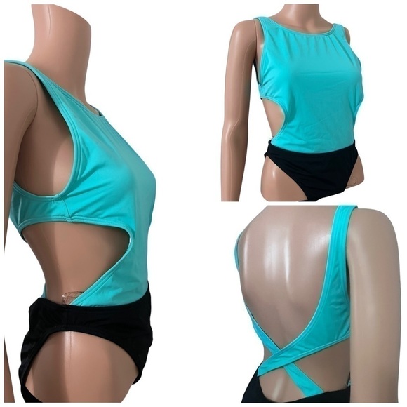 Coco Rave Two Toned Cut Out One Piece Swimsuit - Picture 1 of 14